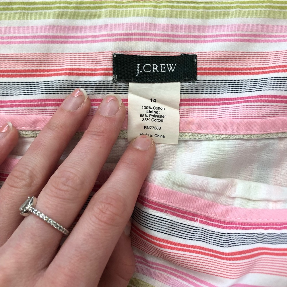 90s: J. Crew Striped Pleated Skirt - Picture 4 of 4